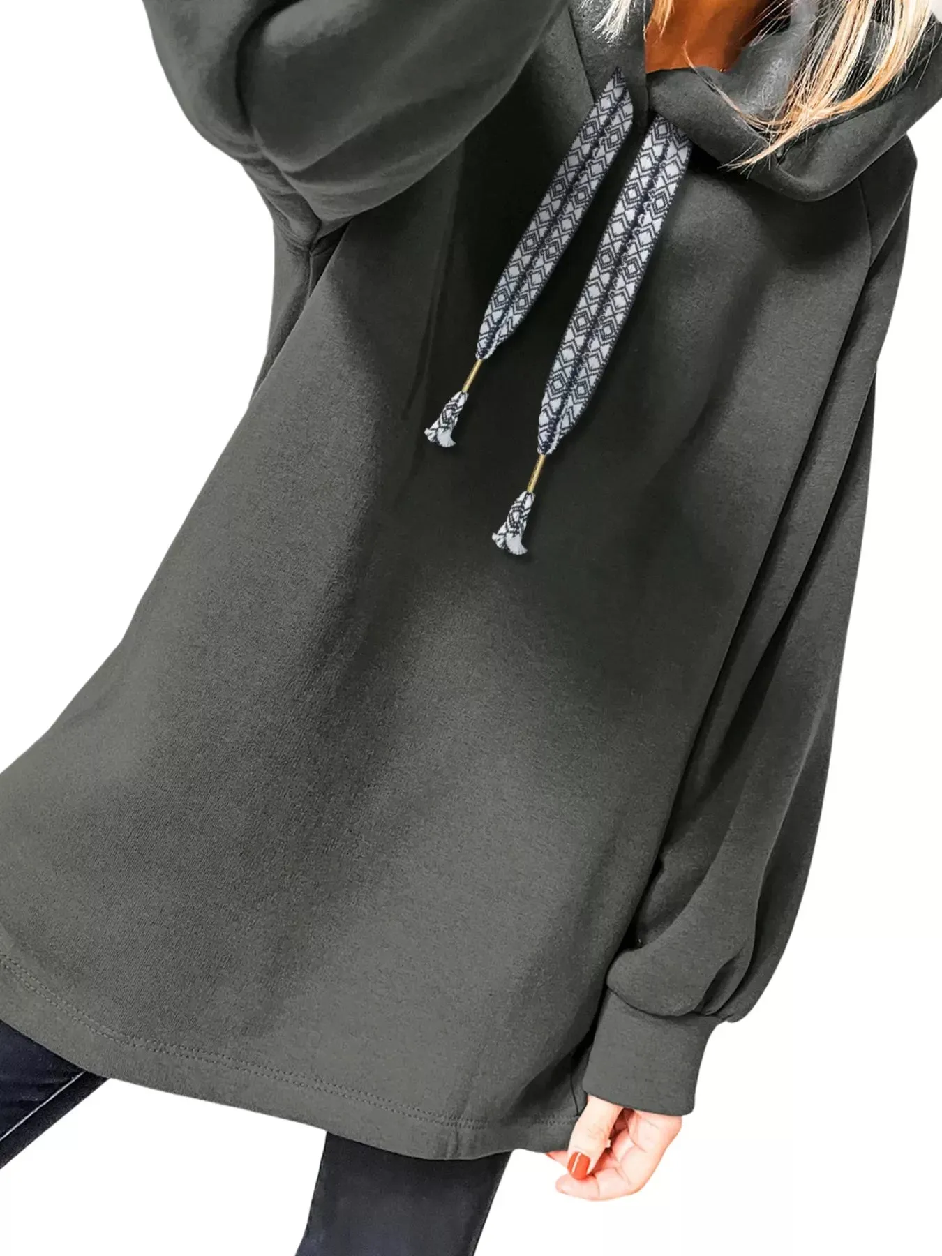 Drawstring Raglan Sleeve Hoodie sold by Charming Charlie product image thumbnail 2