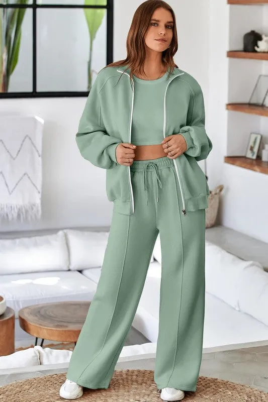 Solid Zip-Up Jacket and Drawstring Pants Set sold by Charming Charlie product image thumbnail 5