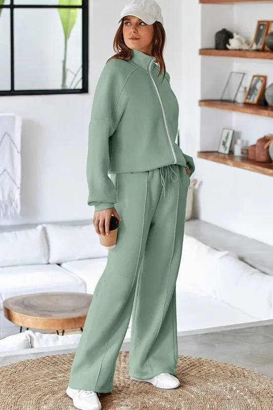 Solid Zip-Up Jacket and Drawstring Pants Set sold by Charming Charlie product image thumbnail 3