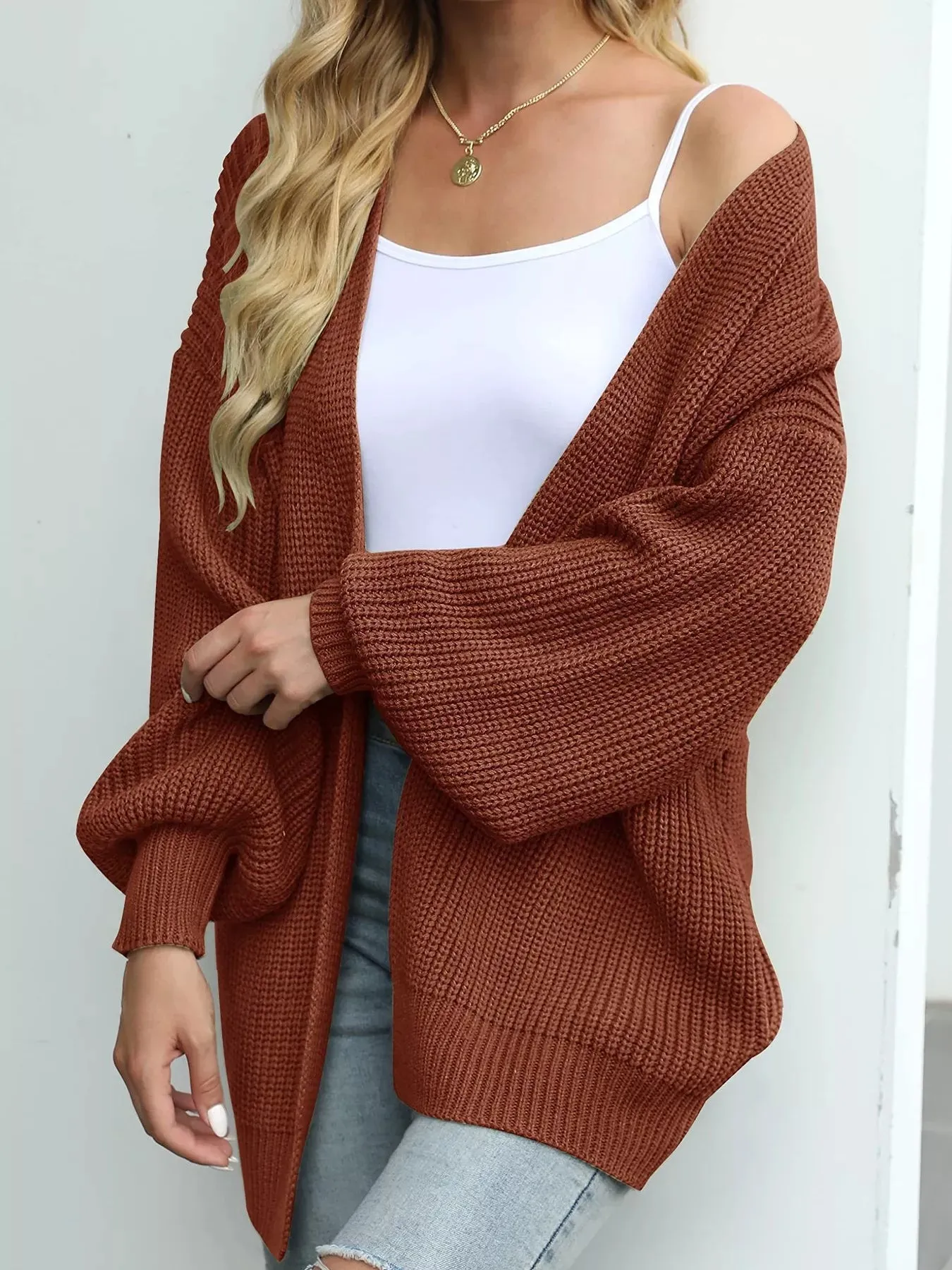 Oversized Chunky Knit Open Front Cardigan sold by Charming Charlie product image thumbnail 2