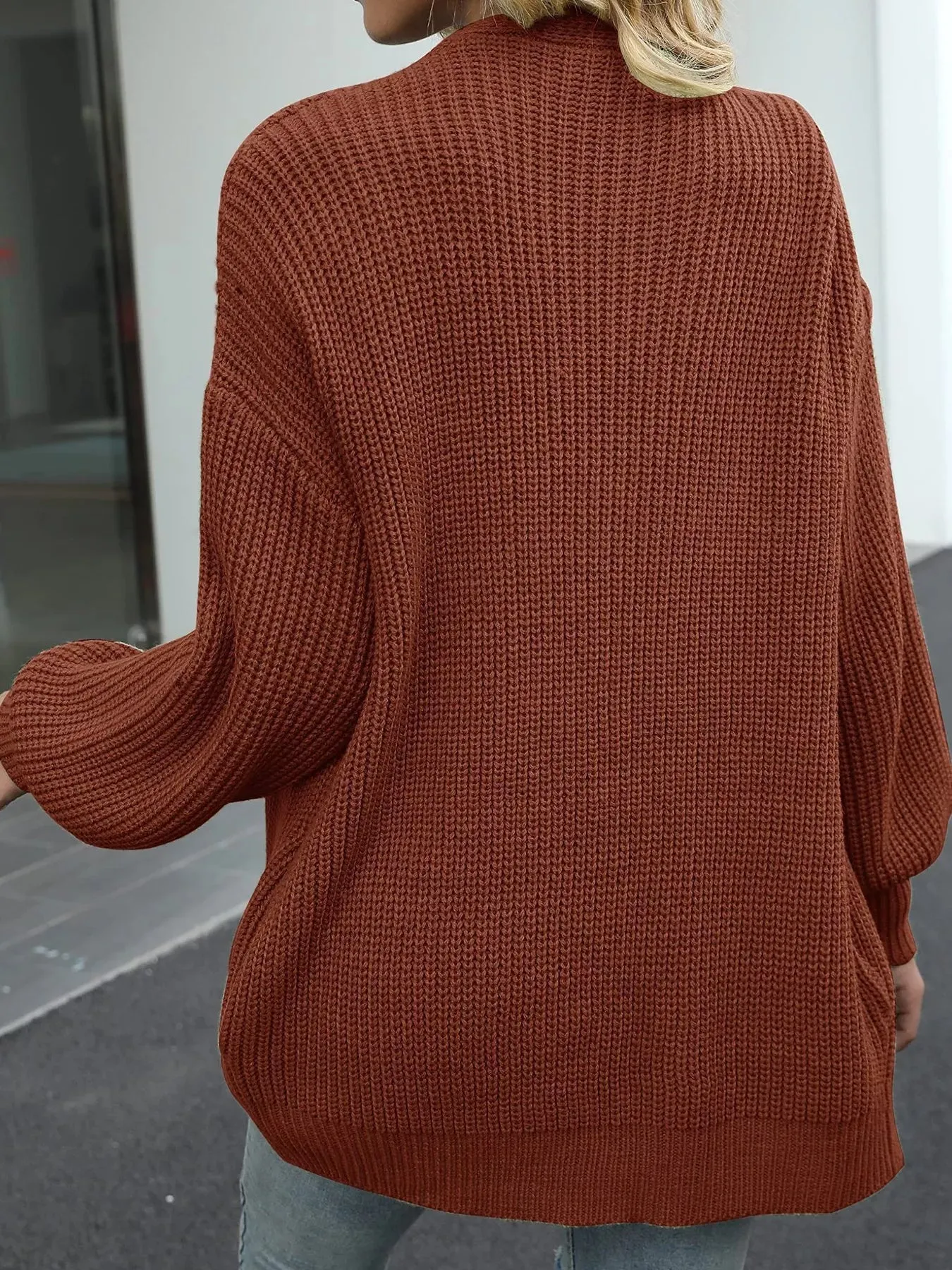 Oversized Chunky Knit Open Front Cardigan sold by Charming Charlie product image thumbnail 4