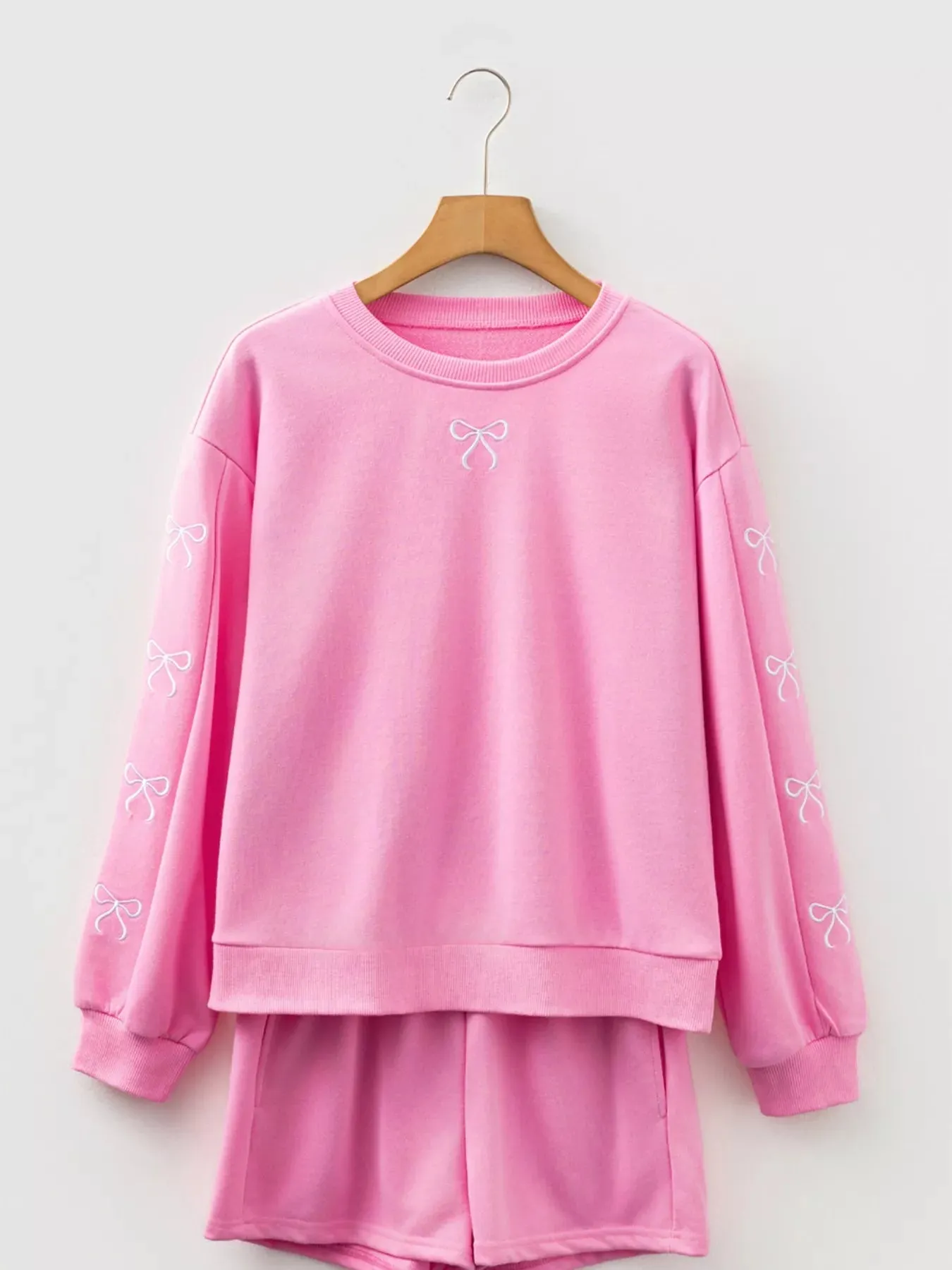 Bow Embroidered Sweatshirt and Shorts Set sold by Charming Charlie product image thumbnail 4