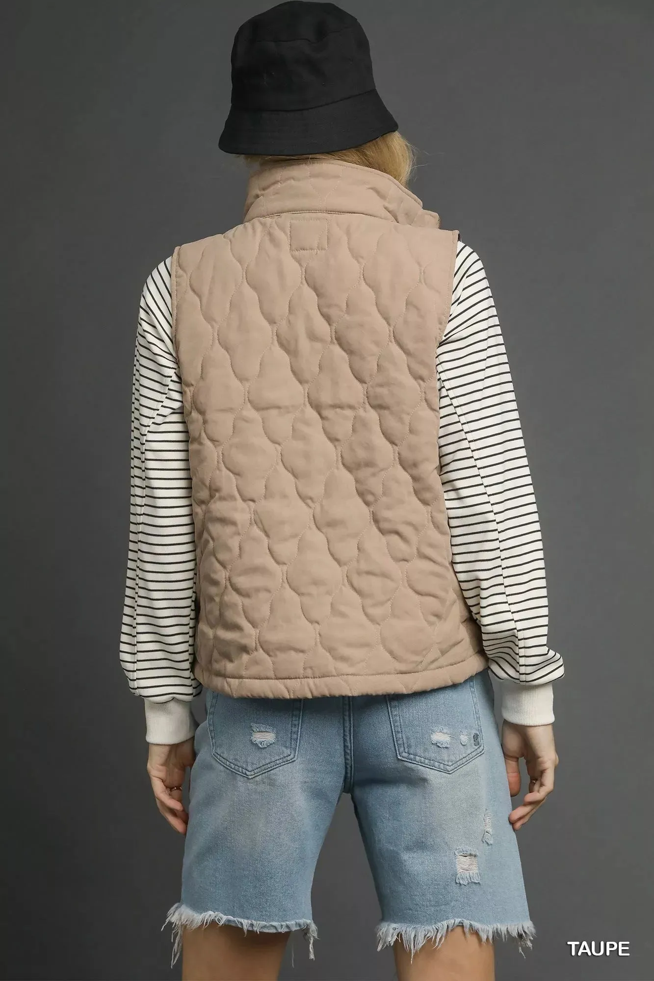 Umgee Quilted Zip-Up Vest sold by Charming Charlie product image thumbnail 3