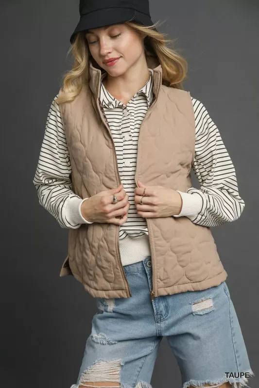 Umgee Quilted Zip-Up Vest sold by Charming Charlie