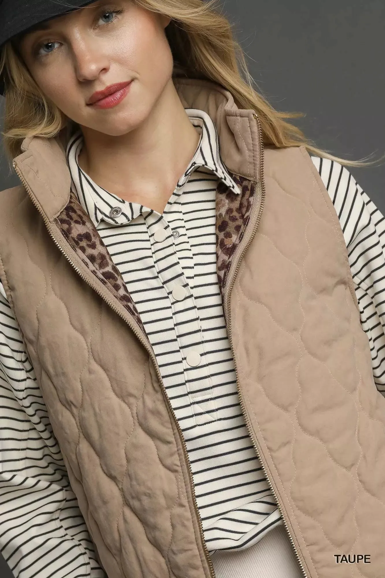 Umgee Quilted Zip-Up Vest sold by Charming Charlie product image thumbnail 5