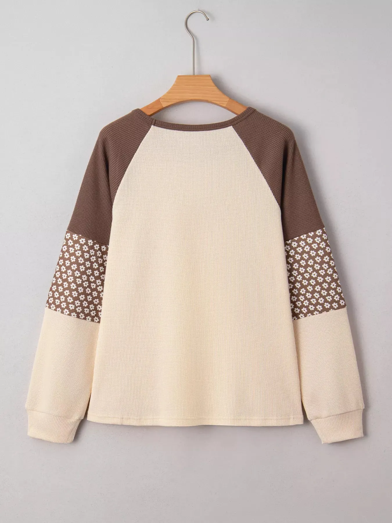 Floral Print Patchwork Color Block Long Sleeve Top sold by Charming Charlie product image thumbnail 3