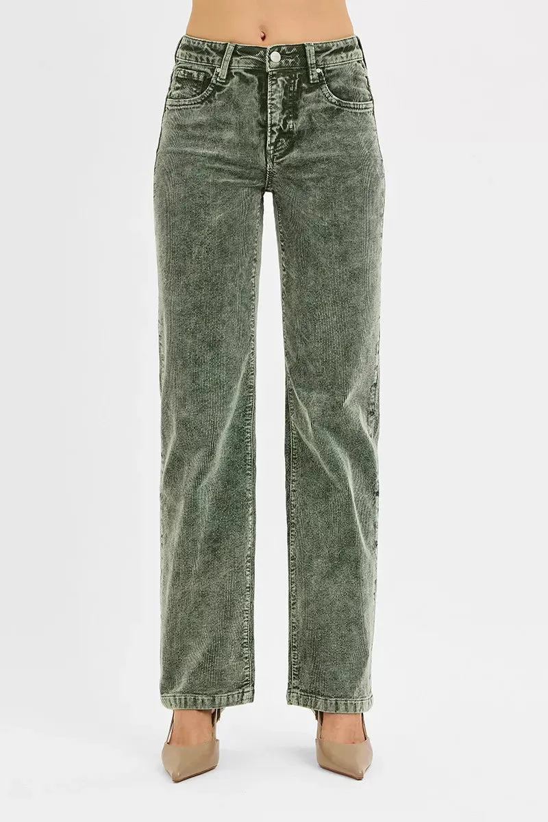 RISEN Tummy Control Mid Rise Straight Leg Corduroy Pants sold by Charming Charlie product image thumbnail 3