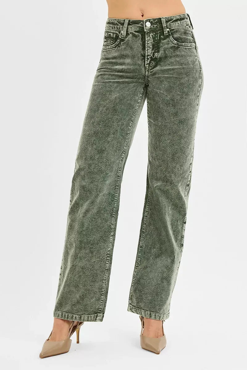 RISEN Tummy Control Mid Rise Straight Leg Corduroy Pants sold by Charming Charlie product image thumbnail 2