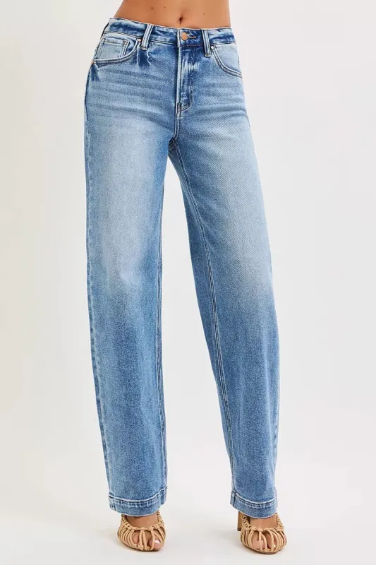 RISEN High Rise Wide Baggy Jeans sold by Charming Charlie