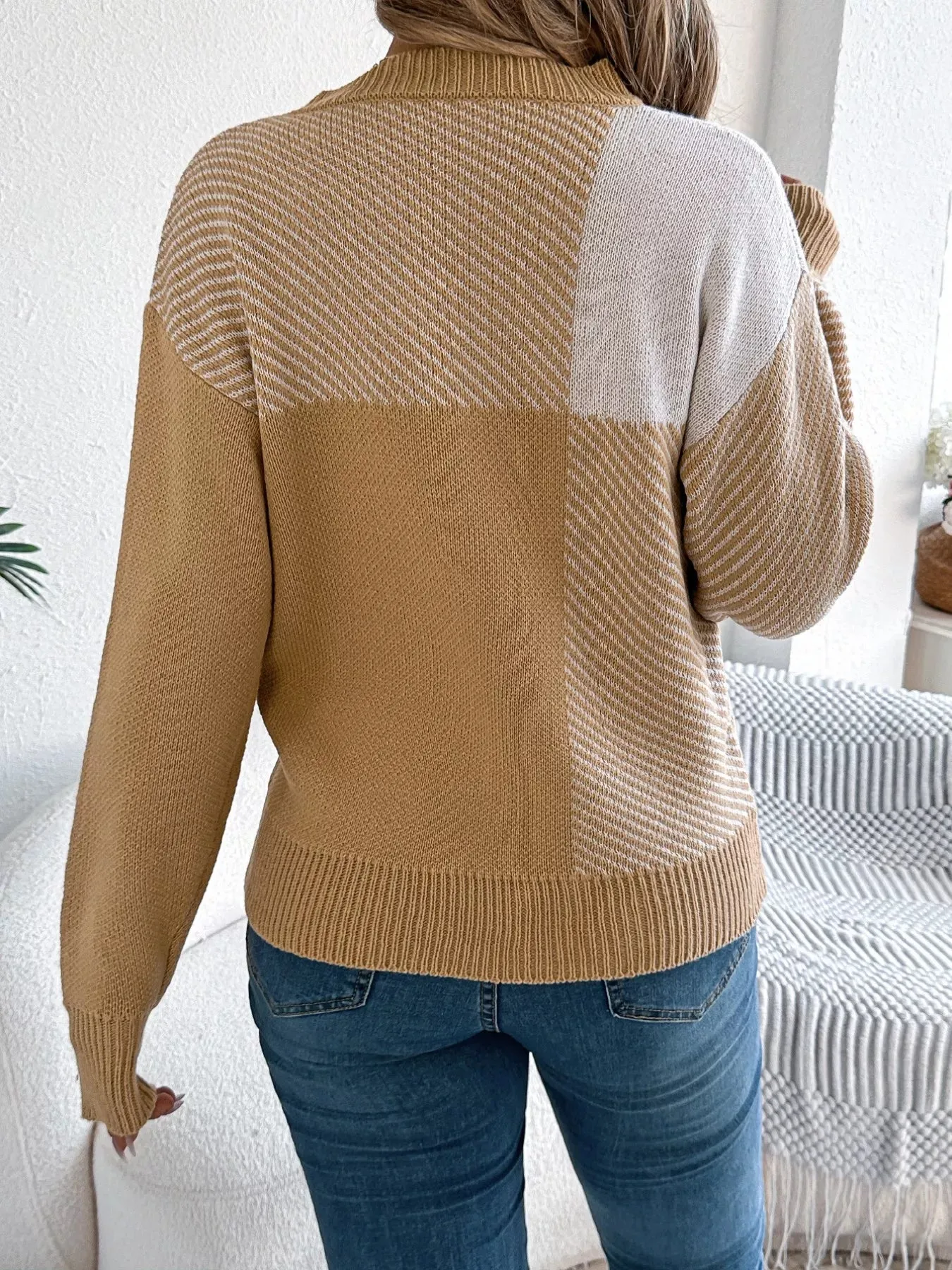 Color Block Striped Round Neck Sweater sold by Charming Charlie product image thumbnail 2