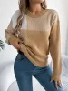 Color Block Striped Round Neck Sweater sold by Charming Charlie