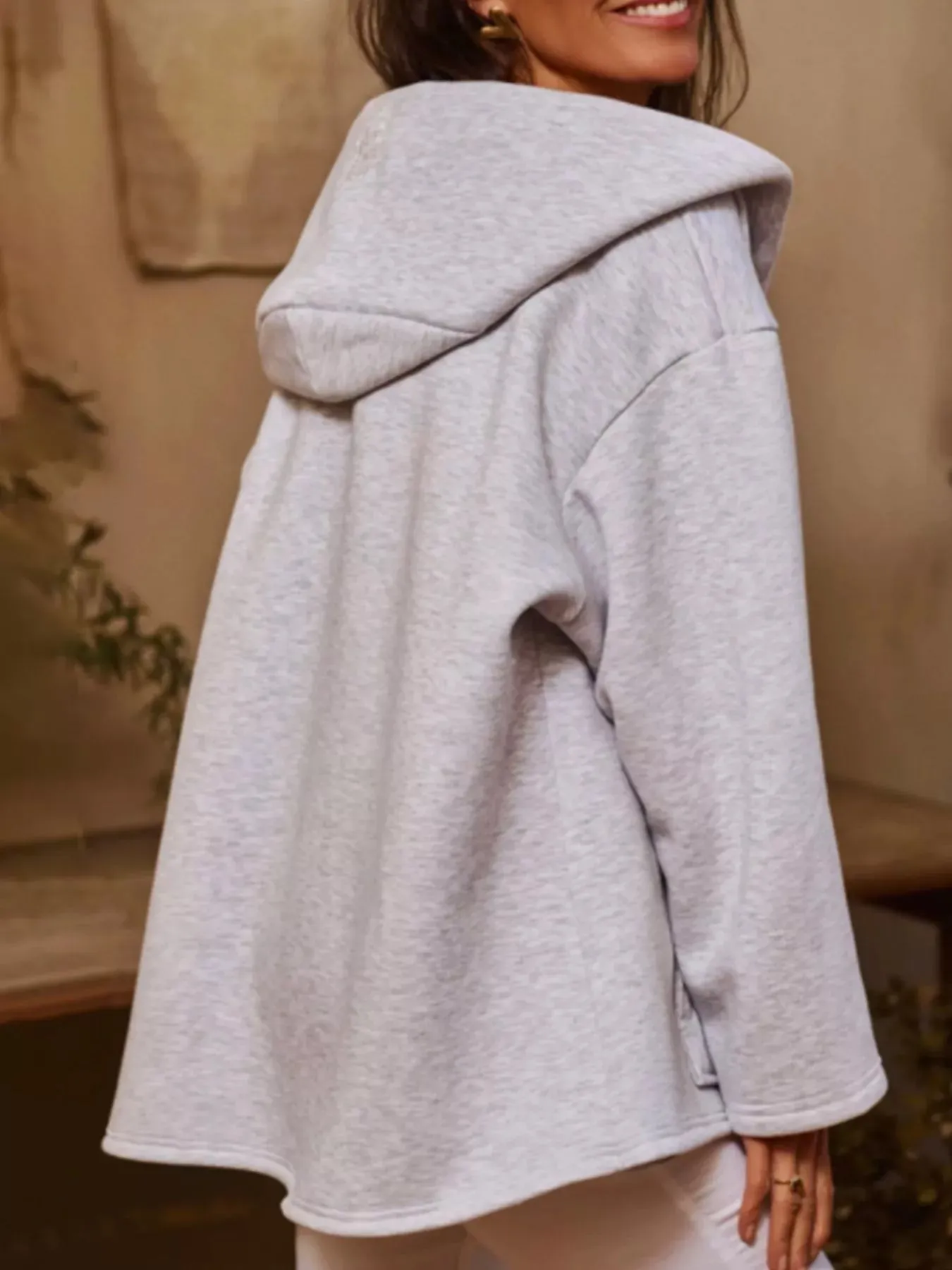 Long Sleeve Dropped Shoulder Hoodie sold by Charming Charlie product image thumbnail 2