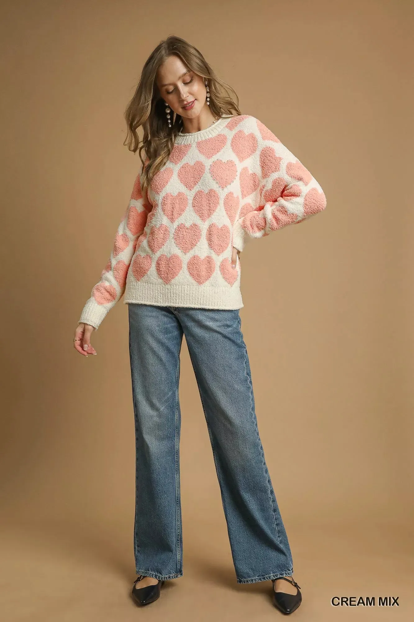 Umgee Mix Heart Pattern Pearl Accent Sweater sold by Charming Charlie product image thumbnail 5