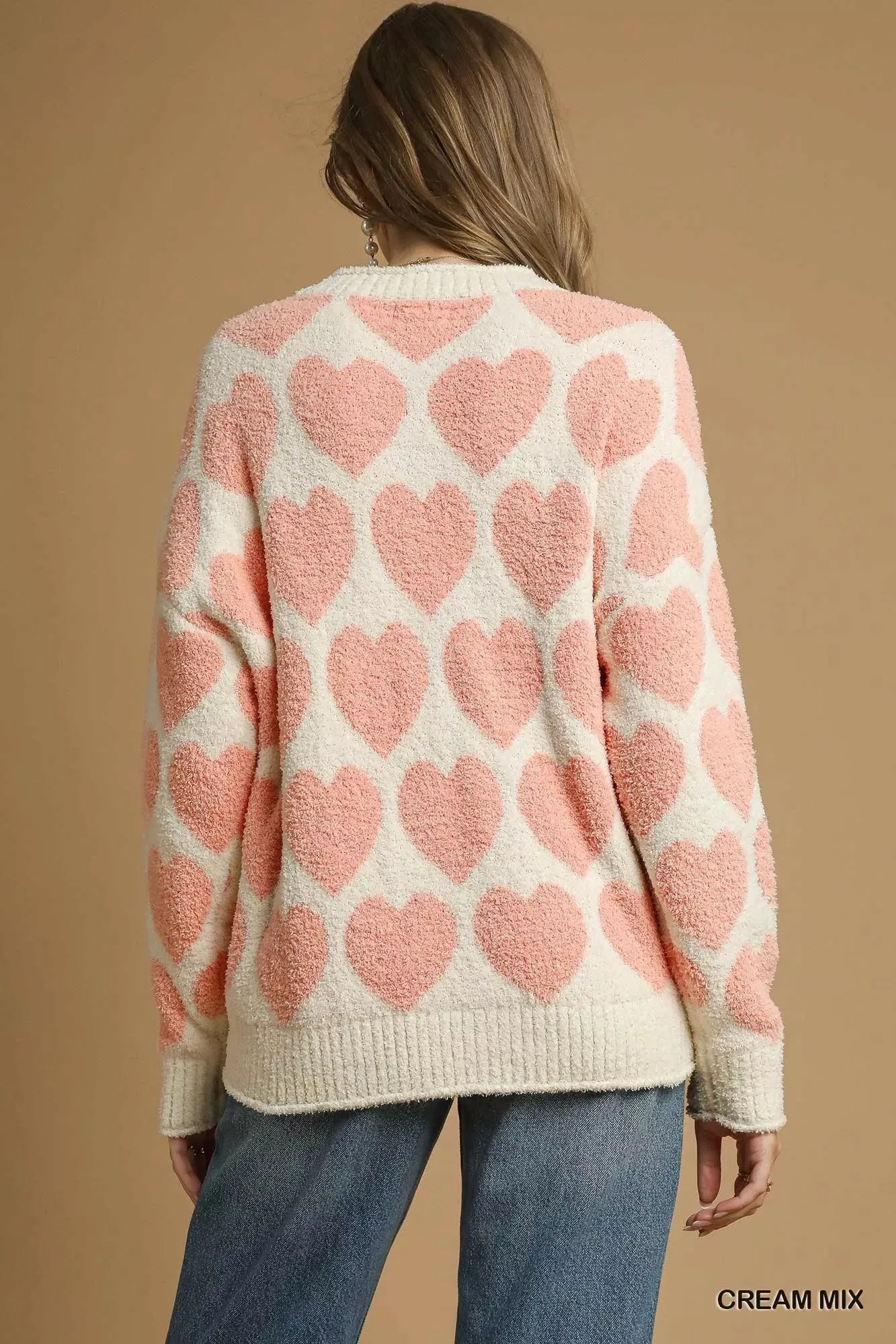 Umgee Mix Heart Pattern Pearl Accent Sweater sold by Charming Charlie product image thumbnail 4