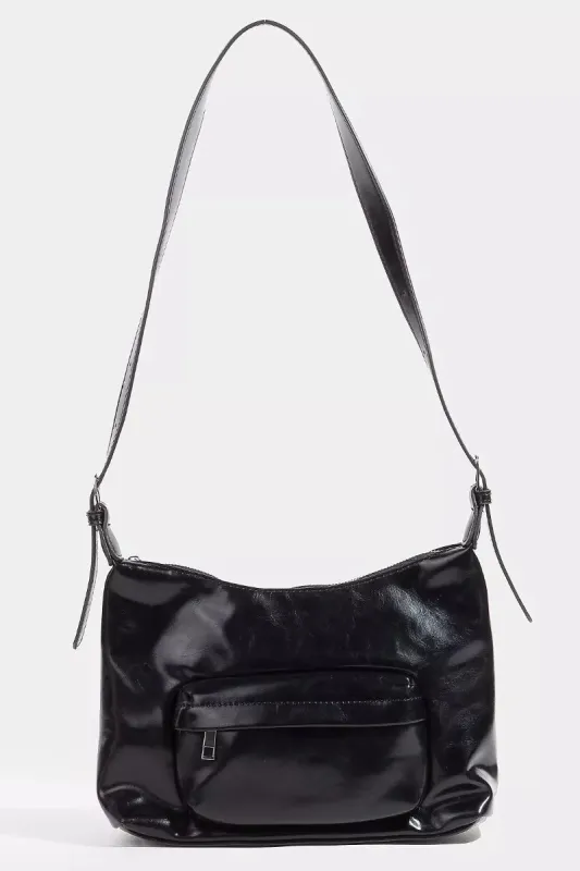 Fame Glossy Faux Leather Shoulder Bag sold by Charming Charlie