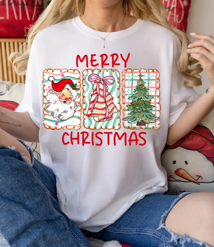Retro Christmas Trio Graphic Tee and Sweatshirt sold by Charming Charlie