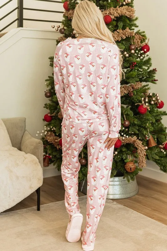 Christmas Santa Claus Stripe Top and Pants Lounge sold by Charming Charlie product image thumbnail 2