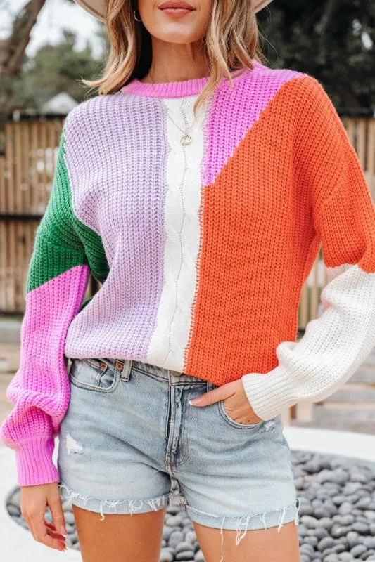 Colorblock Textured Knit Drop Shoulder Sweater sold by Charming Charlie product image thumbnail 5