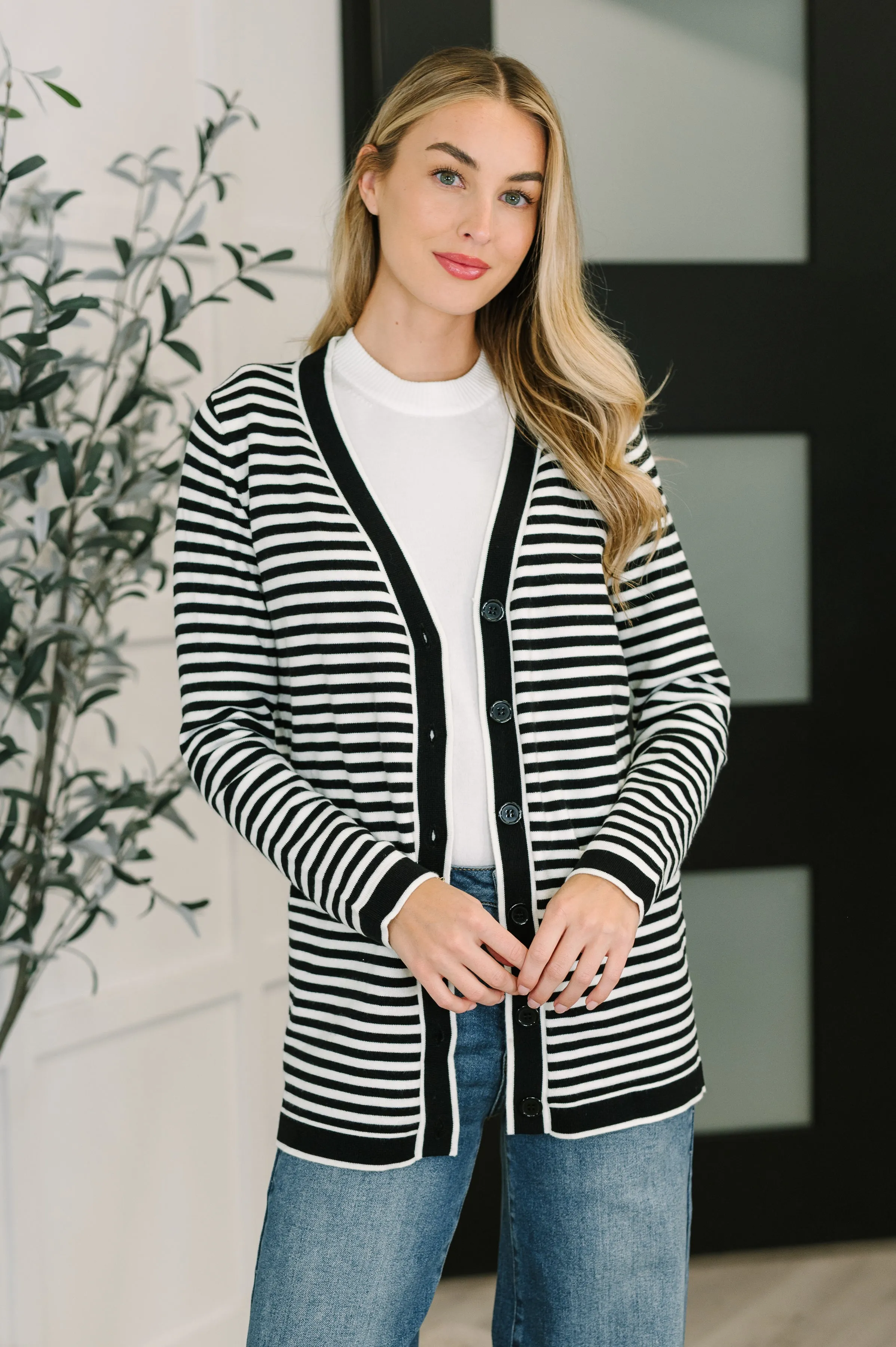 Finagle Your Way Striped Cardigan sold by Charming Charlie