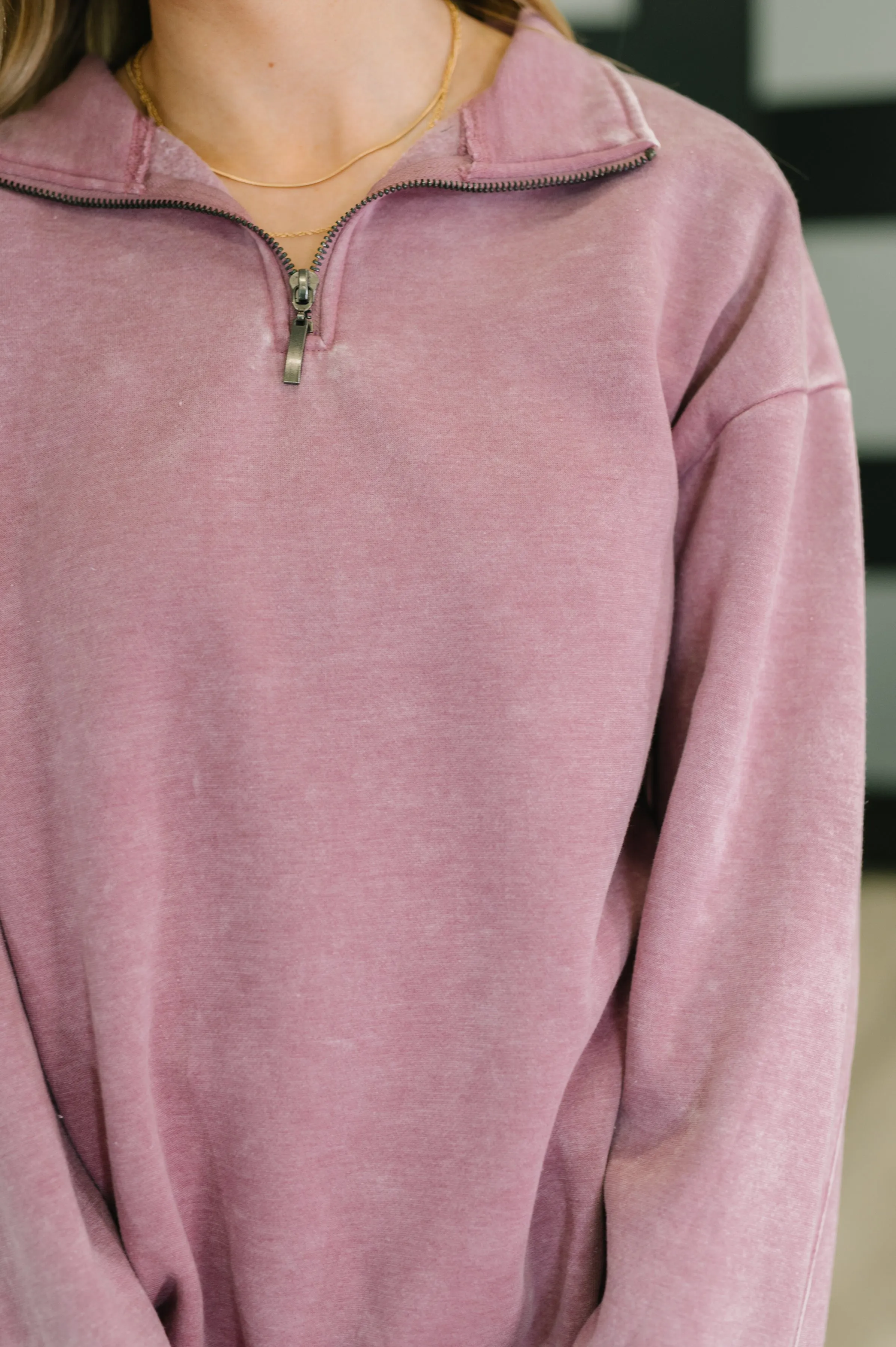 You Should Know Half Zip Pullover in Light Rose sold by Charming Charlie product image thumbnail 2