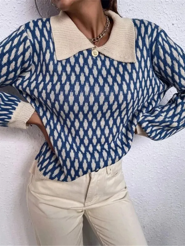 Diamond Pattern Peter Pan Collar Sweater sold by Charming Charlie