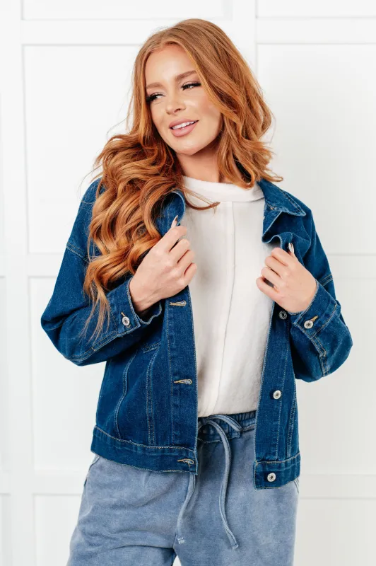 Have We Met Oversized Denim Jacket sold by Charming Charlie
