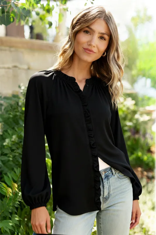 Effortlessly Edgy Button Down Blouse sold by Charming Charlie