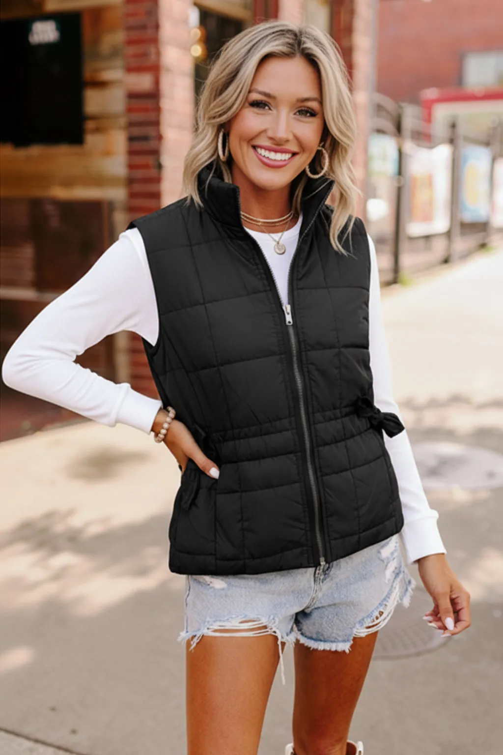 By the Campfire Cozy Black Vest sold by Charming Charlie product image thumbnail 3