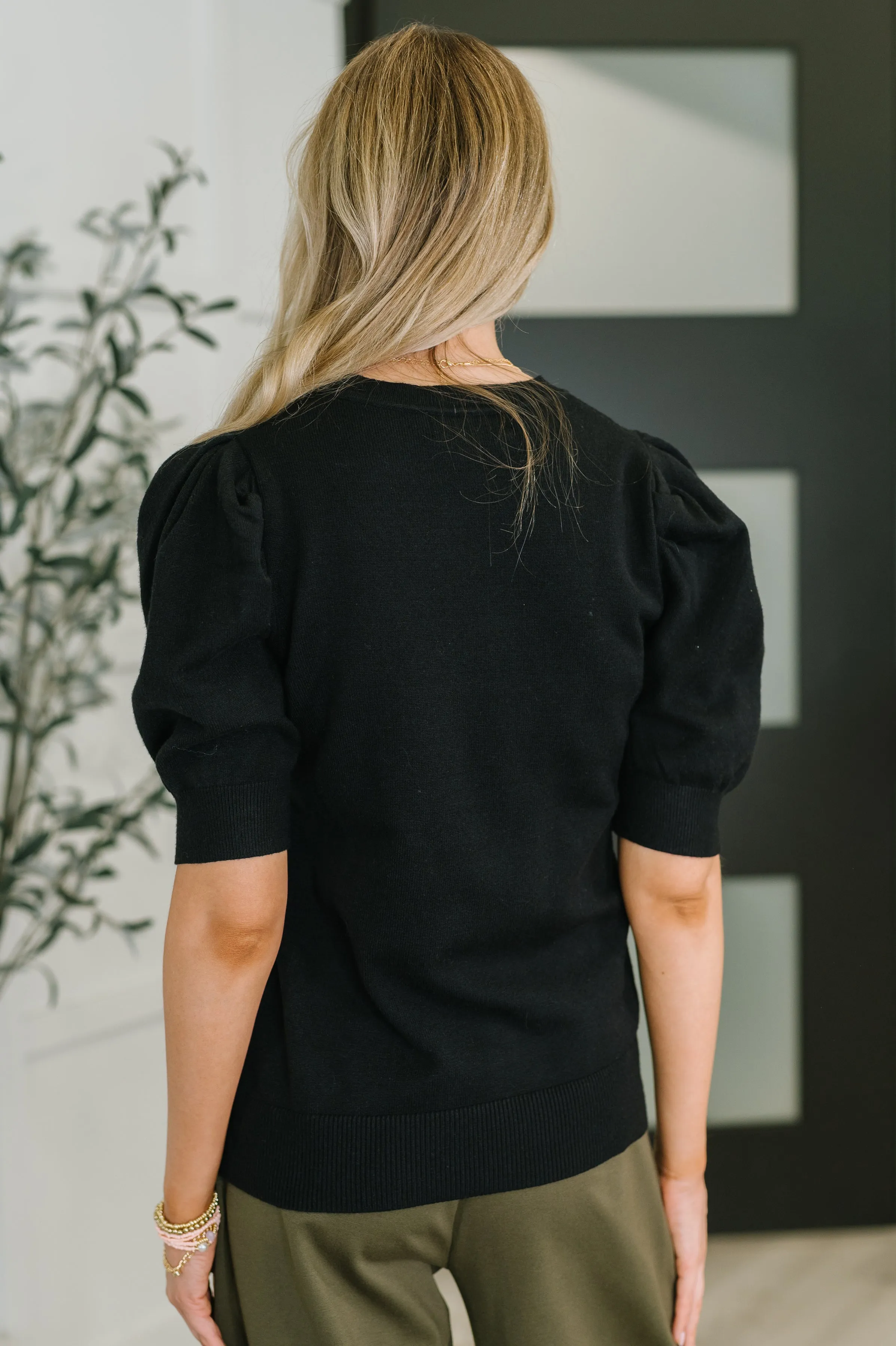 Casually Classy Puff Sleeve Blouse in Black sold by Charming Charlie product image thumbnail 5