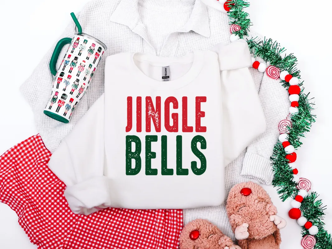 Jingle Bells Green & Red Graphic Tee and Sweatshirt made by Charming Charlie
