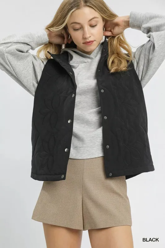 Umgee Quilted Embroidered Vest sold by Charming Charlie
