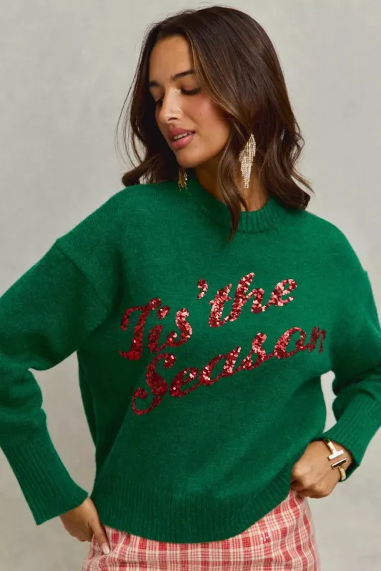 SO ME Sequins Lettering Christmas Holiday Sweater sold by Charming Charlie