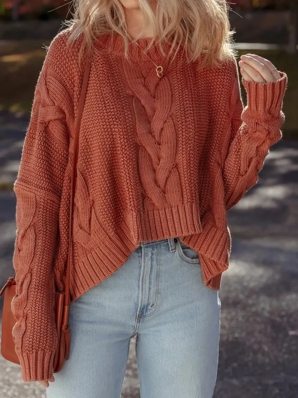 Cable-Knit Chunky Fit Slouchy Textured Sweater sold by Charming Charlie