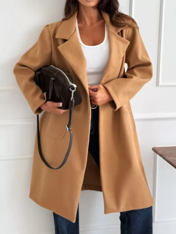 Long-Sleeve Single-Breasted Trench Coat sold by Charming Charlie