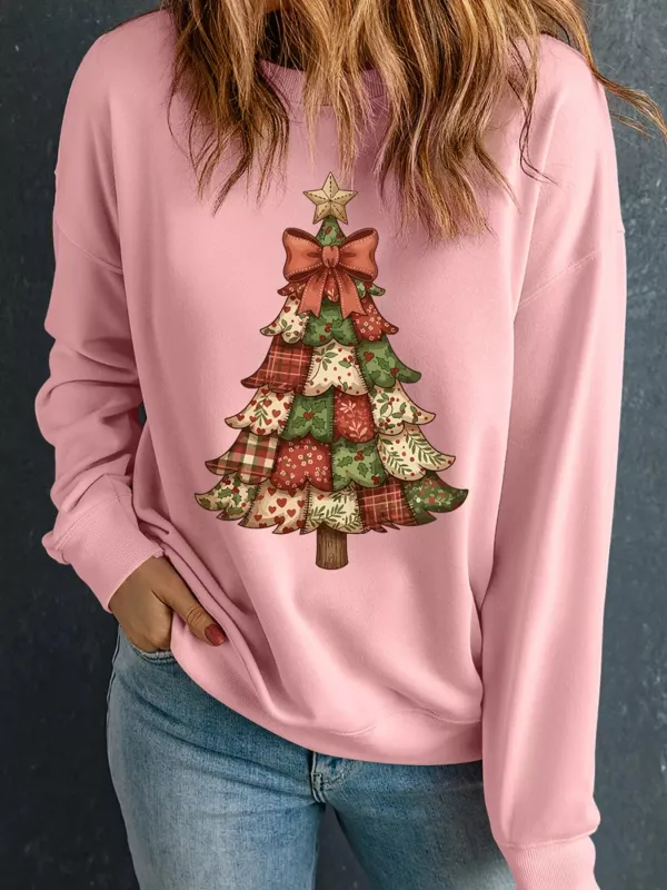 Christmas Tree Graphic Long Sleeve Sweatshirt sold by Charming Charlie