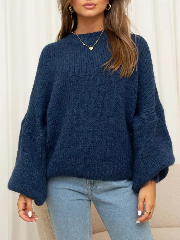 Round Neck Dropped Shoulder Sweater sold by Charming Charlie