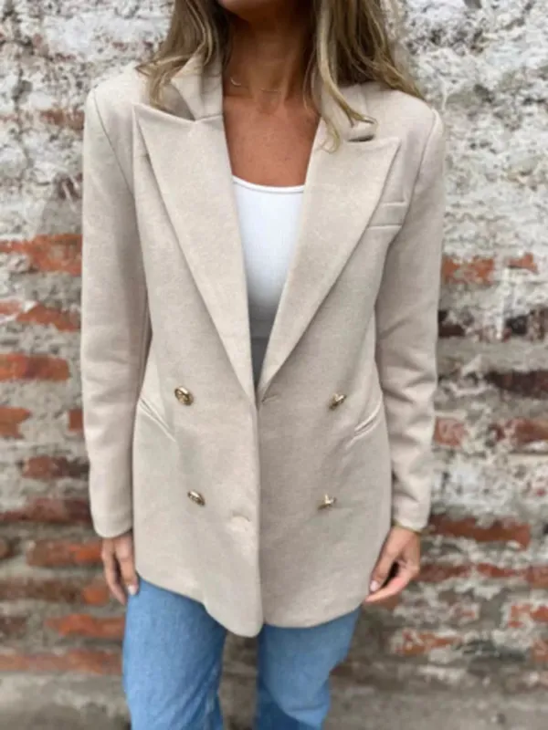 Full Size Double Breasted Long Sleeve Blazer Plus Size sold by Charming Charlie