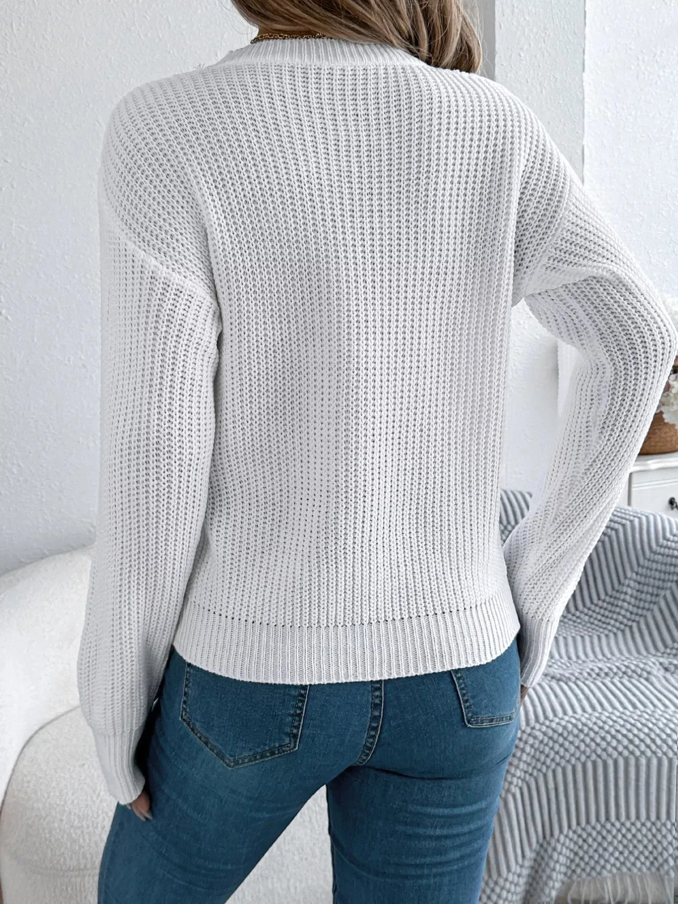 Openwork Round Neck Sweater sold by Charming Charlie product image thumbnail 2