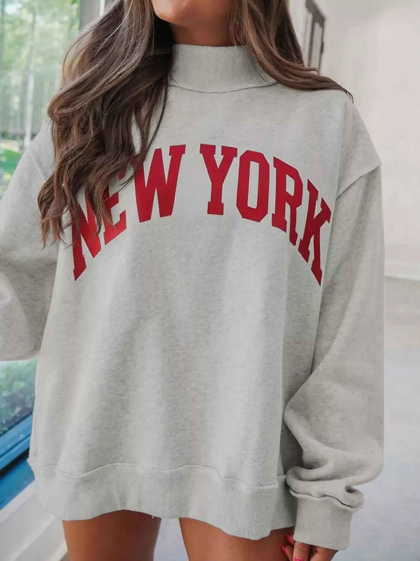 New York Oversized Dropped Shoulder Sweatshirt sold by Charming Charlie product image thumbnail 4