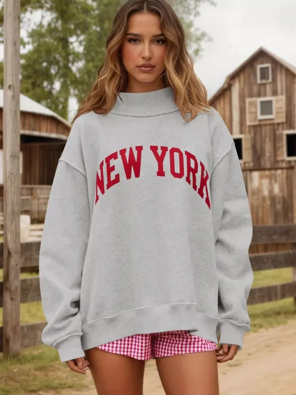 New York Oversized Dropped Shoulder Sweatshirt sold by Charming Charlie