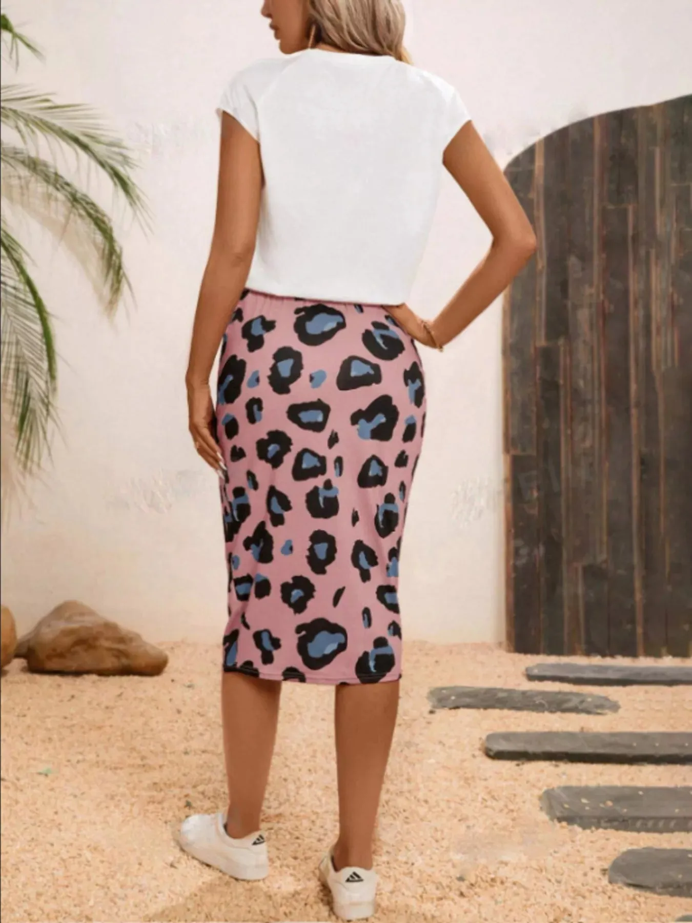 Letter Round Neck Cap Sleeve Top and Leopard Skirt Set sold by Charming Charlie product image thumbnail 3