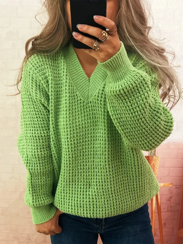 V-Neck Textured Knit Sweater sold by Charming Charlie