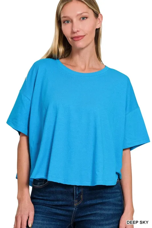 Zenana Cotton Round Neck Short Sleeve T-Shirt sold by Charming Charlie