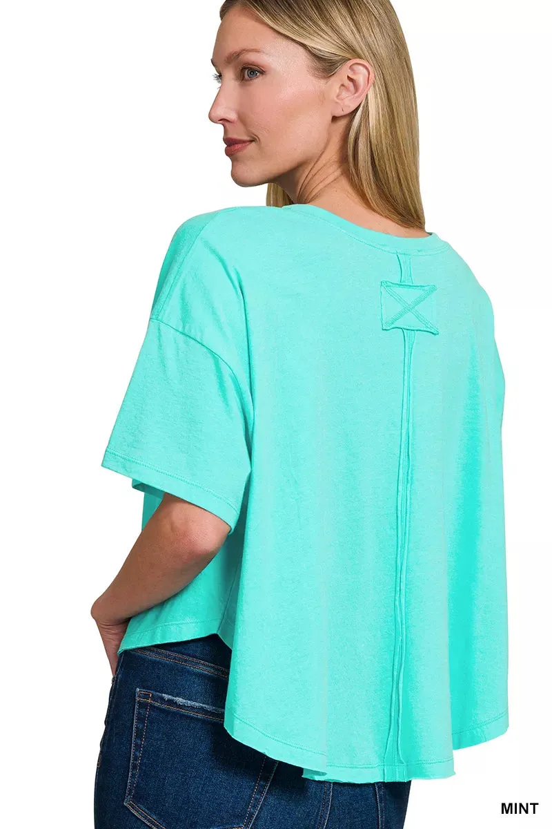 Zenana Cotton Round Neck Short Sleeve T-Shirt sold by Charming Charlie product image thumbnail 2
