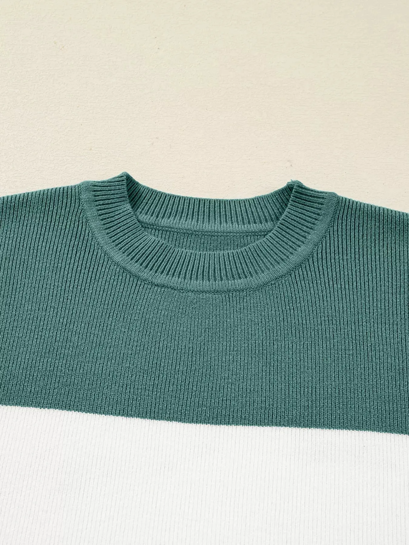 Color Block Plain Ribbed Knit Sweatshirt sold by Charming Charlie product image thumbnail 4