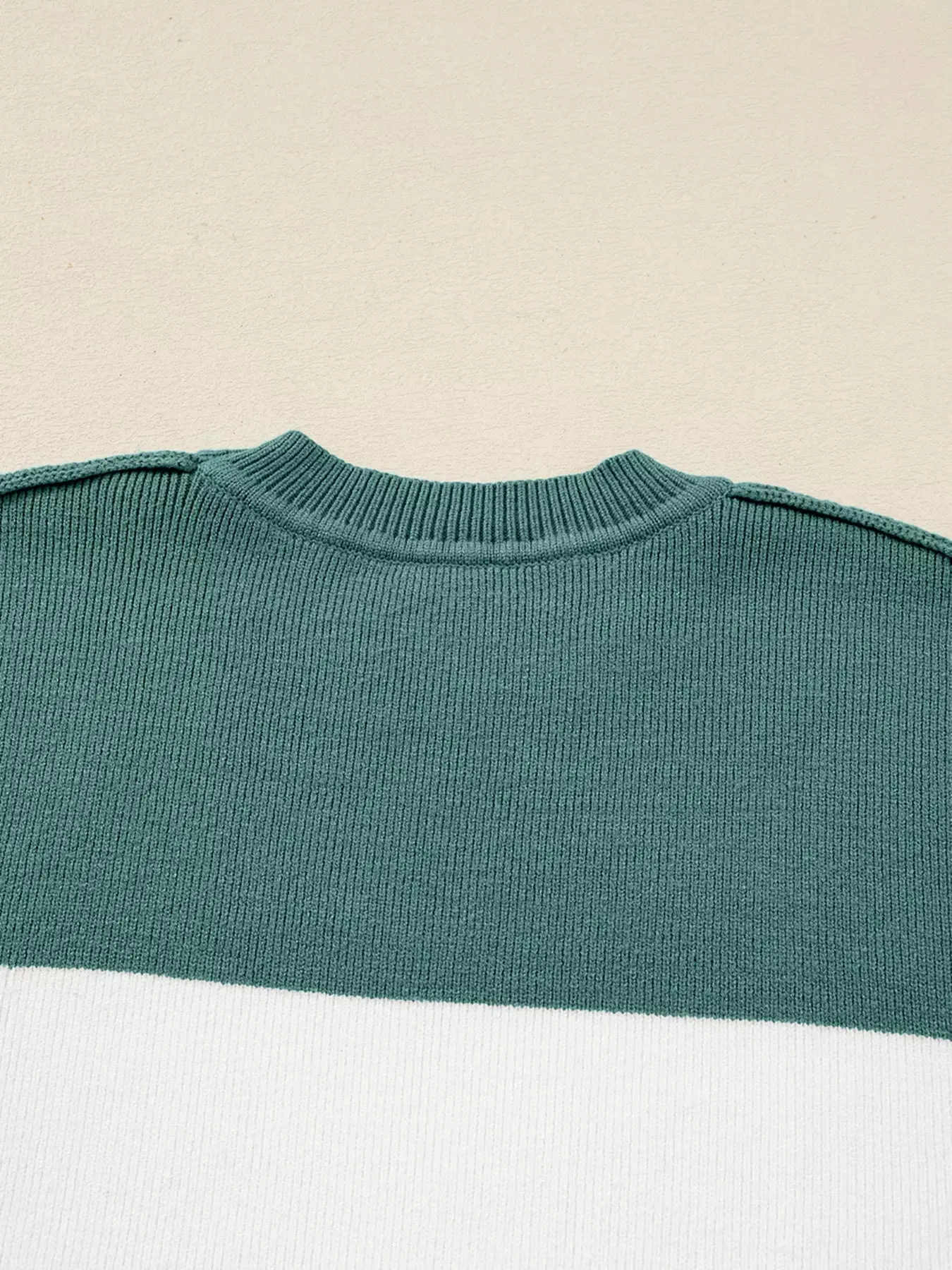 Color Block Plain Ribbed Knit Sweatshirt sold by Charming Charlie product image thumbnail 5