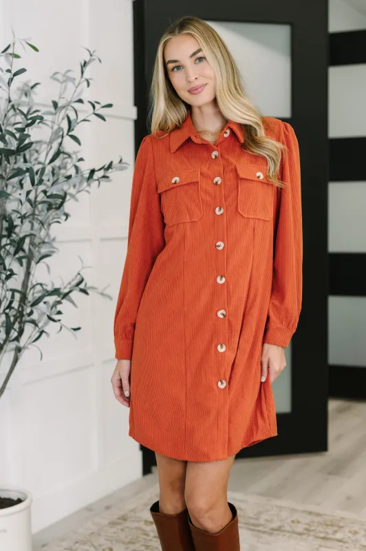 Clever in Corduroy Shirt Dress sold by Charming Charlie