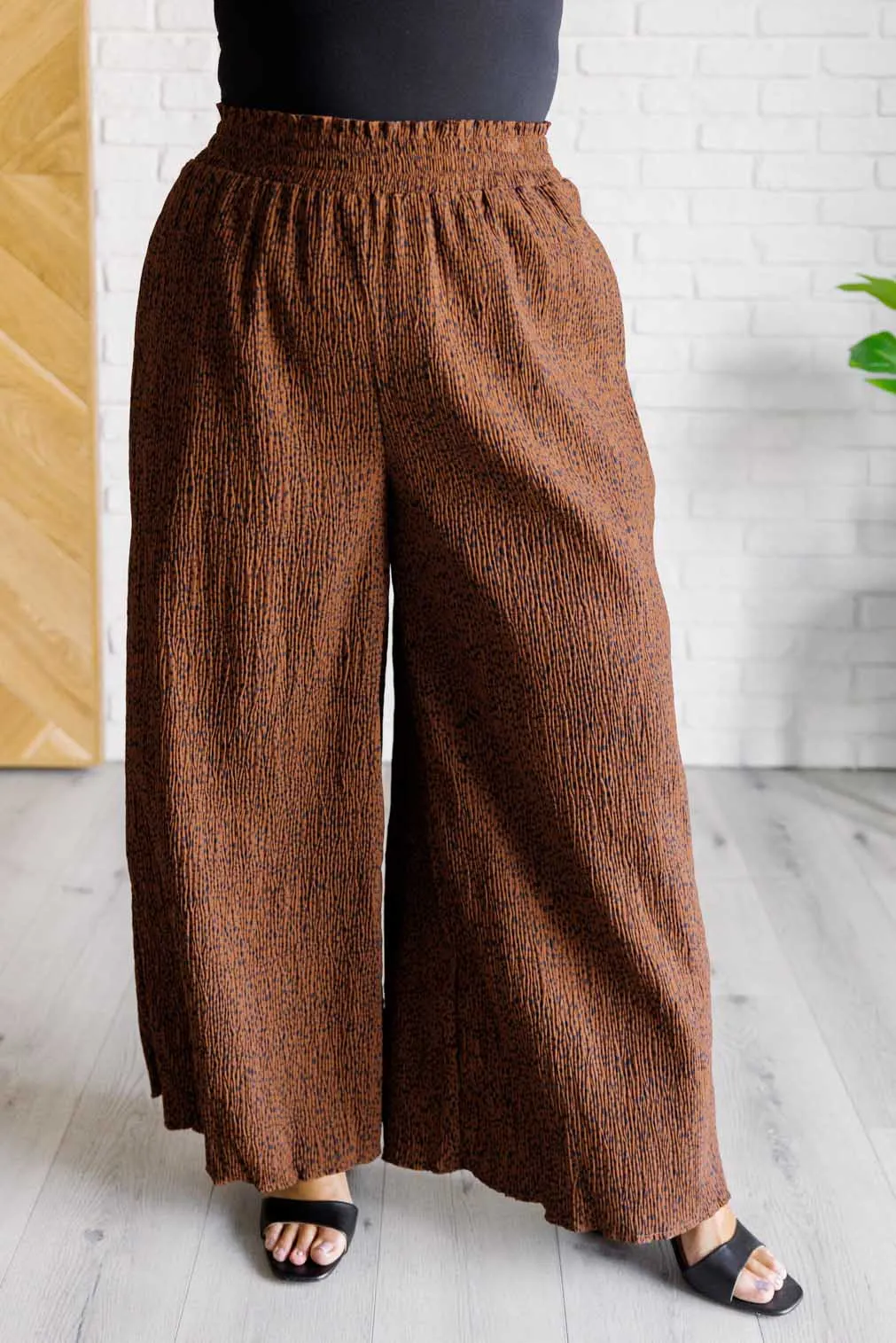Harmony High Rise Wide Leg Pants in Brown sold by Charming Charlie product image thumbnail 4