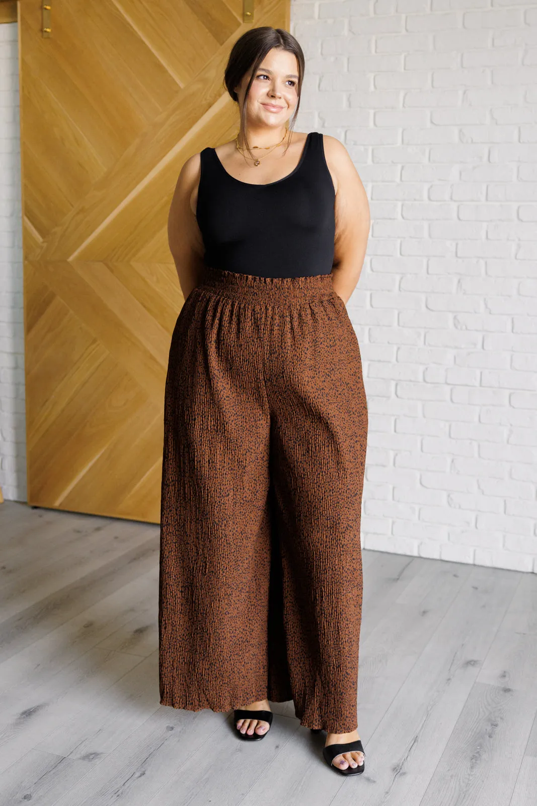 Harmony High Rise Wide Leg Pants in Brown sold by Charming Charlie product image thumbnail 2