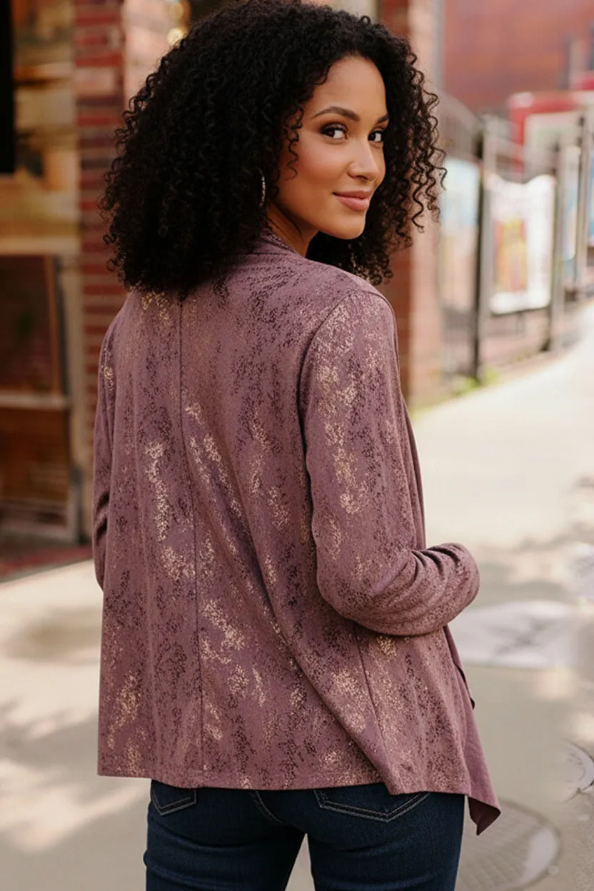 Plum Luxe Suede Cardigan sold by Charming Charlie product image thumbnail 3